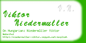 viktor niedermuller business card